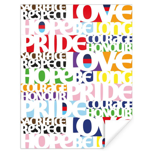 Love, Pride, Honour, Sacrifice, Courage, Respect and HOPE Gift wrap